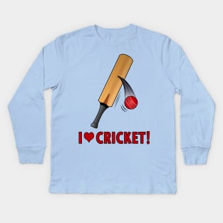 I Love Cricket! Kids Long Sleeve T-Shirt